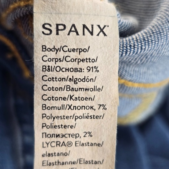 SPANX Denim Wide Leg Jeans Tall Alto Woman High Waist Long 2X/2X/2Tall Blue - Picture 9 of 10